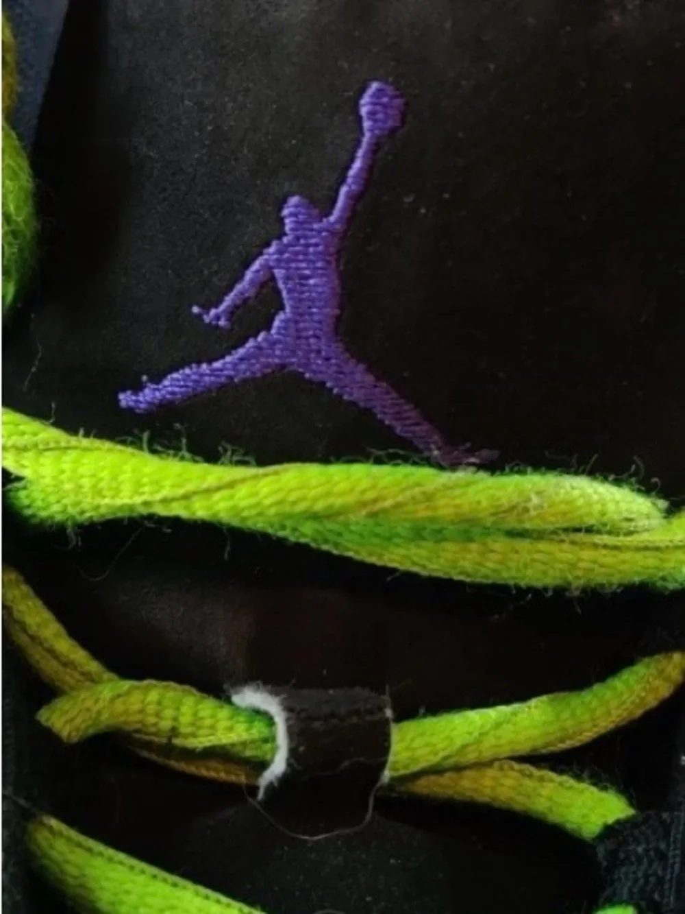 Air Jordan 1 Flight Strap Black Flash Lime Purple Leather Sneakers Shoes-Mens 12